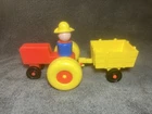 Fisher Price Little People Farm Tractor Wagon Farmer Vintage