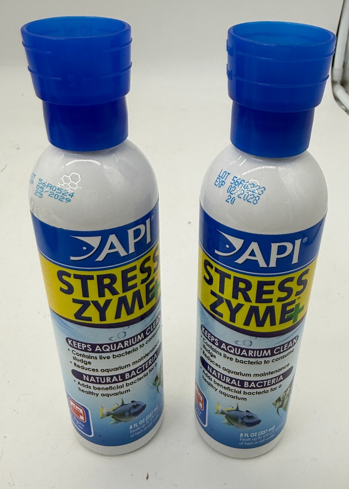 2 x 237 ml API STRESS ZYME Freshwater & Saltwater Aquarium Cleaning Solution NEW