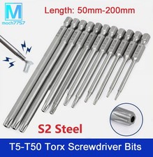 T5-T50 Torx Screwdriver Bits Extra Long Star Hex Security Magnetic Tamper Proof