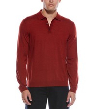 Boss Hugo Boss Lancione Wool Polo Sweater Men's Red L