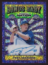 2025 Leaf Baseball Nation Bonus Baby Auto Purple Sparkles #BA-TY1 Trey Yesavage