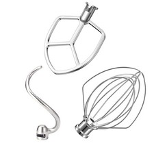 Stainless Steel 3 Piece kit Attachments for KitchenAid Stand Mixer and 5.56 Q...