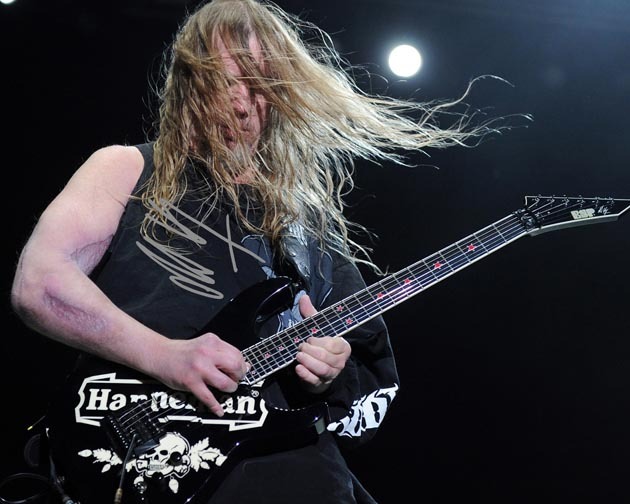 Jeff Hanneman Slayer Guitar Signed 8X10 Photo Rp Reign In Blood