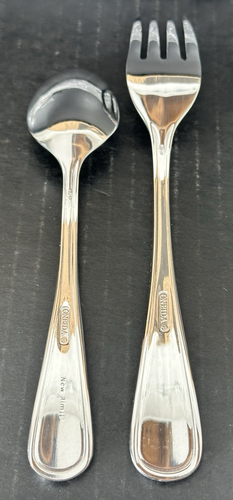 Oneida Silber Neuer Rand II Edelstahl 18/0 Umrissen Besteck 4 Gabeln/4 Teelöffel - Bild 4 von 8