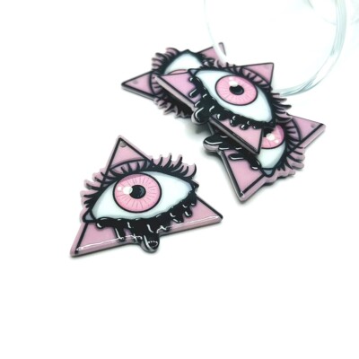 1, 4 or 20 BULK pcs Pink Evil Eye Good Luck Pendant - US Seller - PK1231