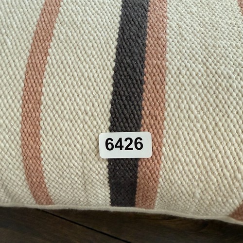POTTERY BARN MODERN FARMHOUSE MULTI STRIPE OUTDOOR LUMBAR PILLOW 16 X 26" BLUSH - Picture 10 of 10