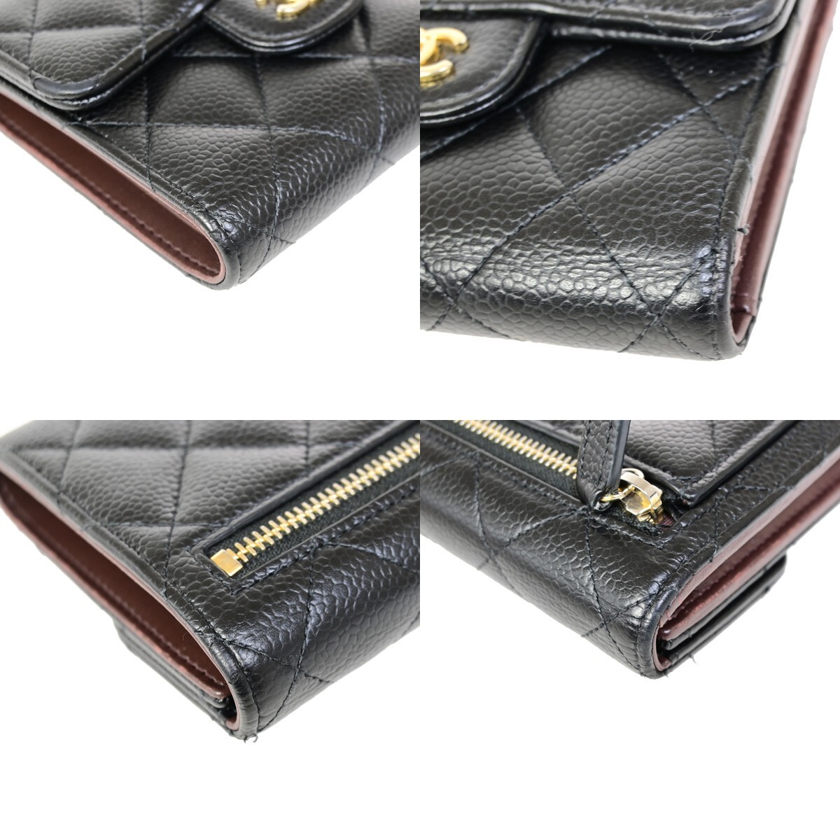 CHANEL CC Classic Small Trifold Wallet Purse Grained CHANEL CC Classic Small Trifold Wallet Purse Grained