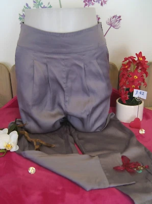Vêtement occasion femme : Pantalon satiné gris " Camaïeu " - T : 36 - Photo 1/2