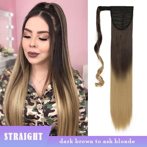 Thick Wavy Clip-in Ponytail Hair Extensions Real Soft Natural As Human Pony Tail - Picture 75 of 142
