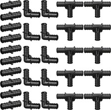 1/2" Poly PPSU Barb Crimp PEX Fitting, 30Pcs PEX Fitting Combo, 10Pcs each elbow