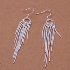 925 Sterling Silver Drop Dangle Chandelier Hook Earrings L15