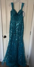 blue sherri hill prom dress size 6 