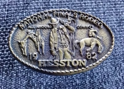 Vintage HESSTON NFR National Finals Rodeo 1982 Tie Tac Lapel Hat Pin Badge