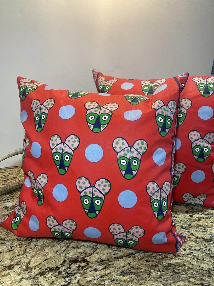 IKEA Glodande Pillows 20" Wondermooi Red Blue With FEATHER INSERTS (2) - Image 4 of 4