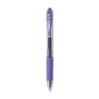 Pilot G2 Premium Gel Roller Pens Fine Point 0.7 mm Purple Pack of 12