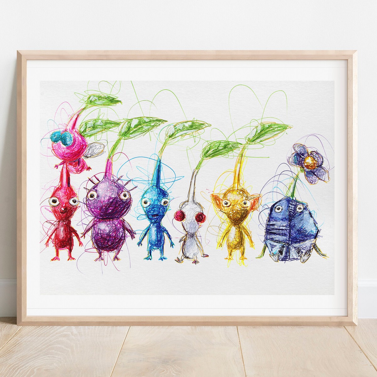 Nintendo Pikmin Ballpoint Pen Print Poster | Pikmin Artwork | Nintendo