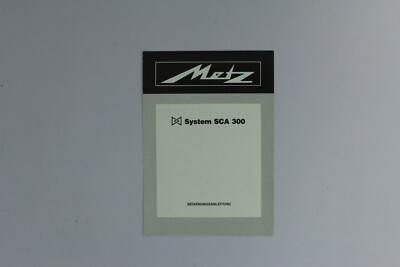 Metz System SCA 300 Anleitung Manual DE (13040849)