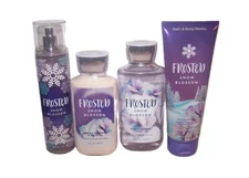 Bath & Body Works Frosted Snow Blossom Set - Lotion, Mist, Cream & Gel