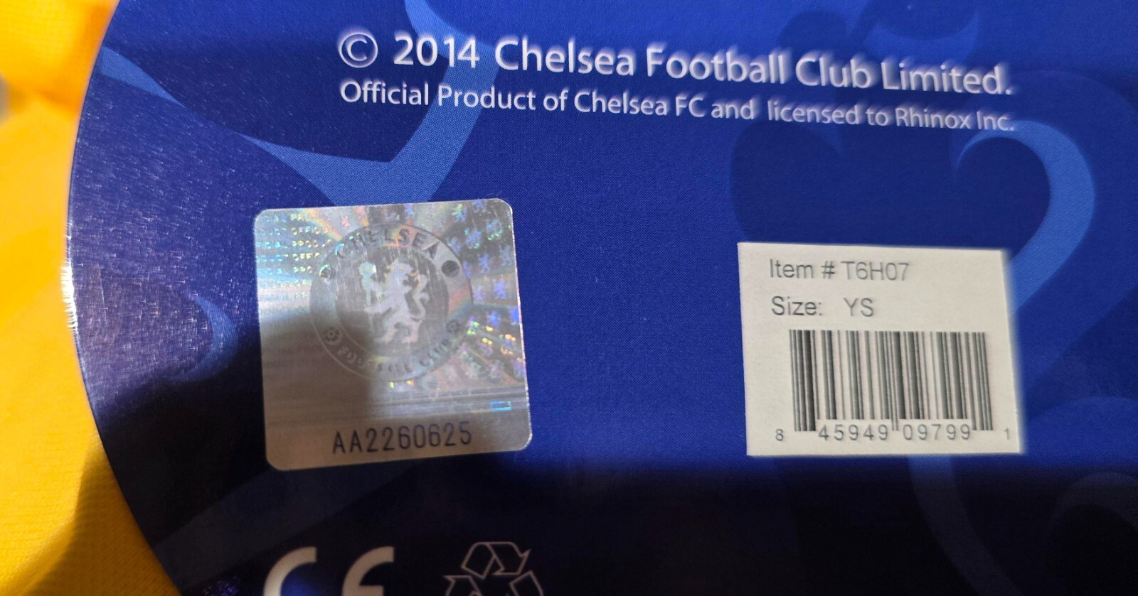 Chelsea Soccer Poly Shirt Soccer Youth Jersey - 2015 Version Yellow