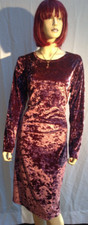 90s~NWT~Designer~Crushed VELVET~Fitted Dress~"Michael KORS"~Mauve~XL~46-50" Bust