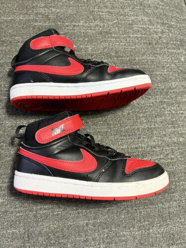 Nike Court Borough Mid 2 Td Trainers Shoes Black Red CD7783-003 Child Size 12.5 | eBay