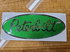 green/chrome replacement Peterbilt decal emblem genuine oem size and fit