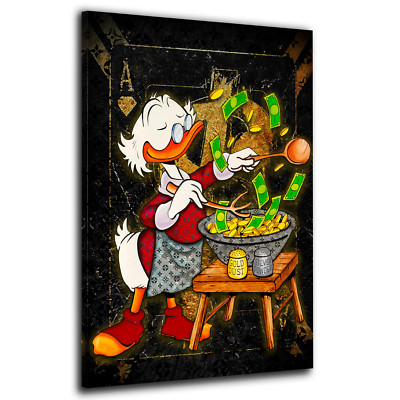 Dagobert Cooking Pop Art Leinwandbild Wandbild Deko Kunst XL