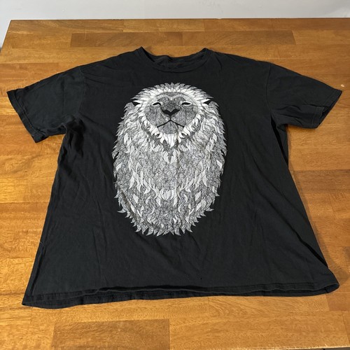 Supremebeing Bearded Lion Graphic TShirt Adult Men’s Large Black Tee