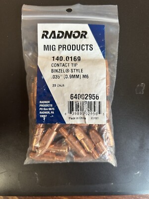 Binzel Style .035 MiG Contact Tip M6 by Radnor 25 Pack