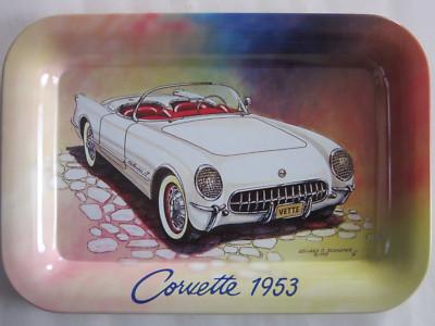 VINTAGE GM C1 1953 CORVETTE COIN KEY TRAY ARTIST EDWARD SCHAEFER