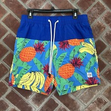 Tommy Hilfiger Swim Trunks Mens Medium Banana Tropic 6.5" Board Shorts Blue