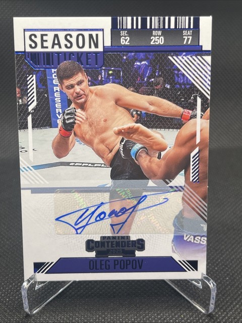 2025 Panini PFL Contenders Oleg Popov Blue Season Ticket Auto #19 SP