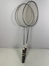 Pair Of Vintage Permalast E Tempered Steel Badminton Rackets Good Condition
