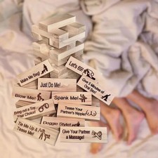 Stacking Block Tower Game Date Toy Adult Couples Jenga Wood Tumbling Tower Game