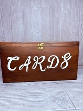 Wooden lidded event / wedding card box with slot / wooden storage box