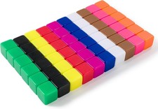 60PCS 16mm Blank Dice Multi-Color Cubes for DIY Board Games with Bag