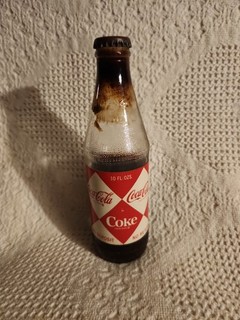 1960s Coca Cola Coke 10 Oz Diamond Paper Label Bottle