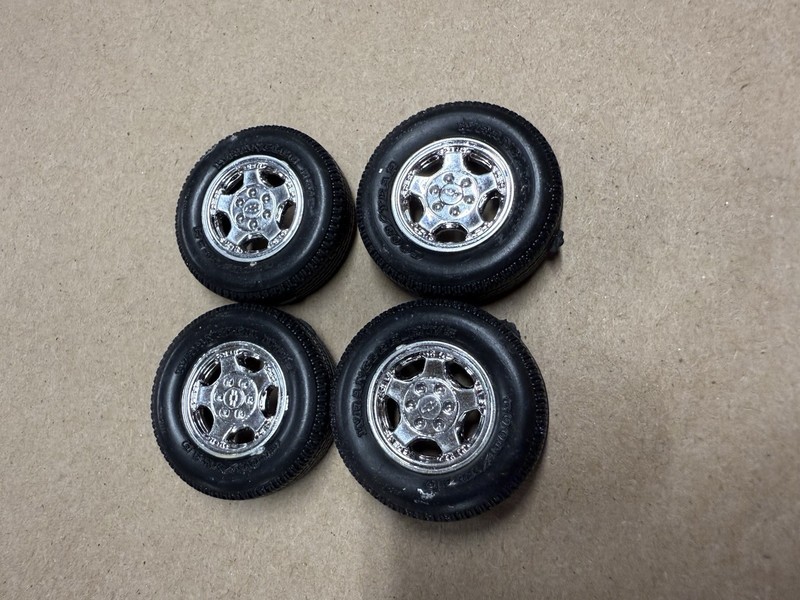 Chrome 2002 Chevrolet 1500 Wheels Goodyear Tires 1/25 Scale Full Set Truck LOOK