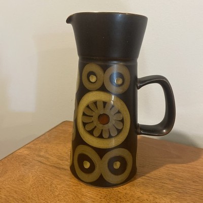 Denby Arabesque Samarkand Large Jug Pitcher 8 1/4'' Gill Pemberton 1960s England