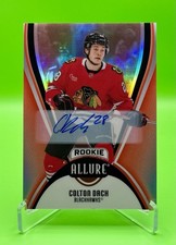 2025-26 Upper Deck Allure Hockey Colton Dach Red Rainbow Auto Parallel Rookies