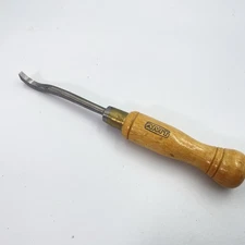 Vintage AMT Wood Carving  Chisel Tool Wooden Handle Curved Wood Carving Gauge