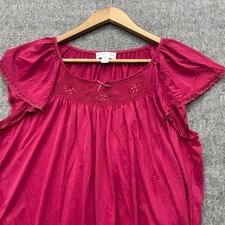Vtg Miss Elaine Nightgown Dress USA Medium Nylon Flutter Sleeve Grandma