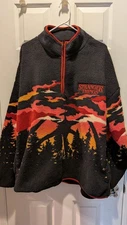 Netflix Stranger Things Men Faux Shearling Quarter Zip Jacket S M L XL 2XL 3XL