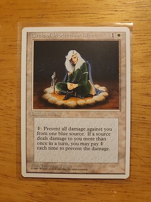 Circle of Protection: Blue - Fourth Edition 4th - MTG Magic - Common - Enchant