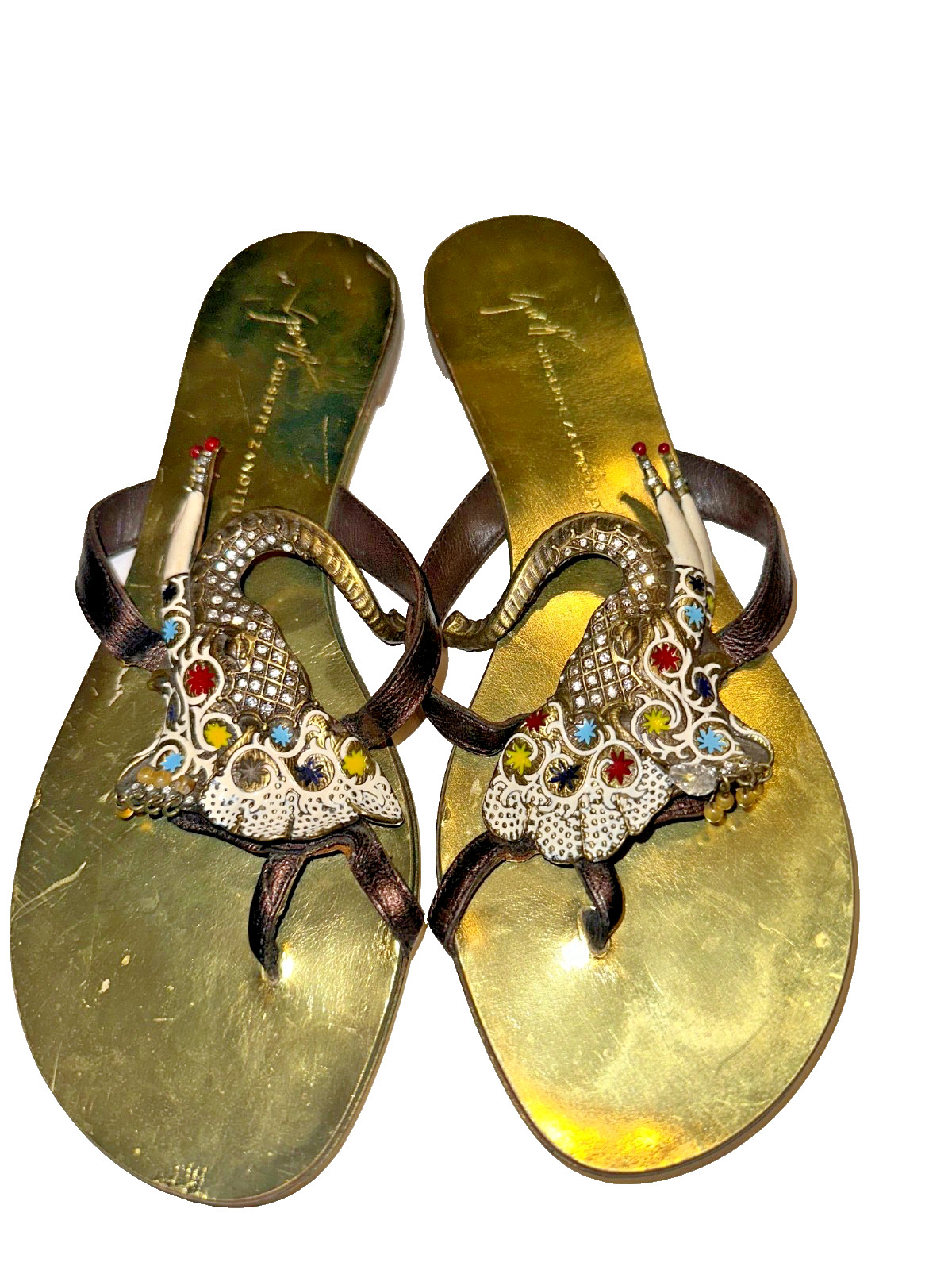 Giuseppe Zanotti Italian Luxury Elephant Sandal Heels SZ 38 Super Rare image 7