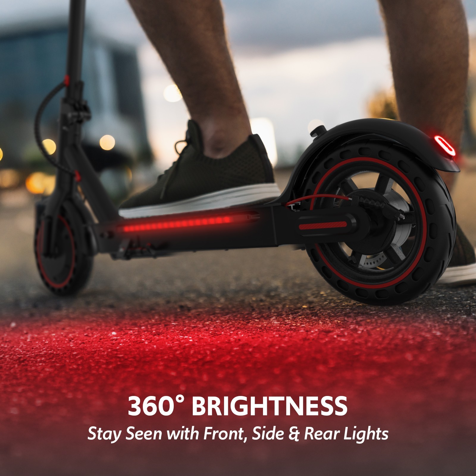 Electric Scooter Adults, Up to 21 MPH, Folding E-Scooter Built-in Side Lights