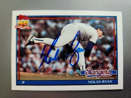 Signed 1991 Topps #1 Nolan Ryan Autographed Signed card