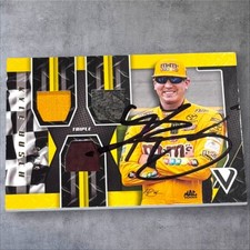 Kyle Busch 2019 PANINI VICTORY LANE TRIPLE RACE USED NASCAR signed card #86/99