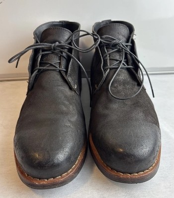 RAG & BONE Men's Ankle Boots Black Distressed Leather Size 11 Lace Up