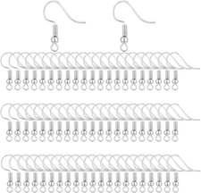 Silver Earring Hooks Jewelry Wires Making 400 Pieces Stainless Steel Fish French